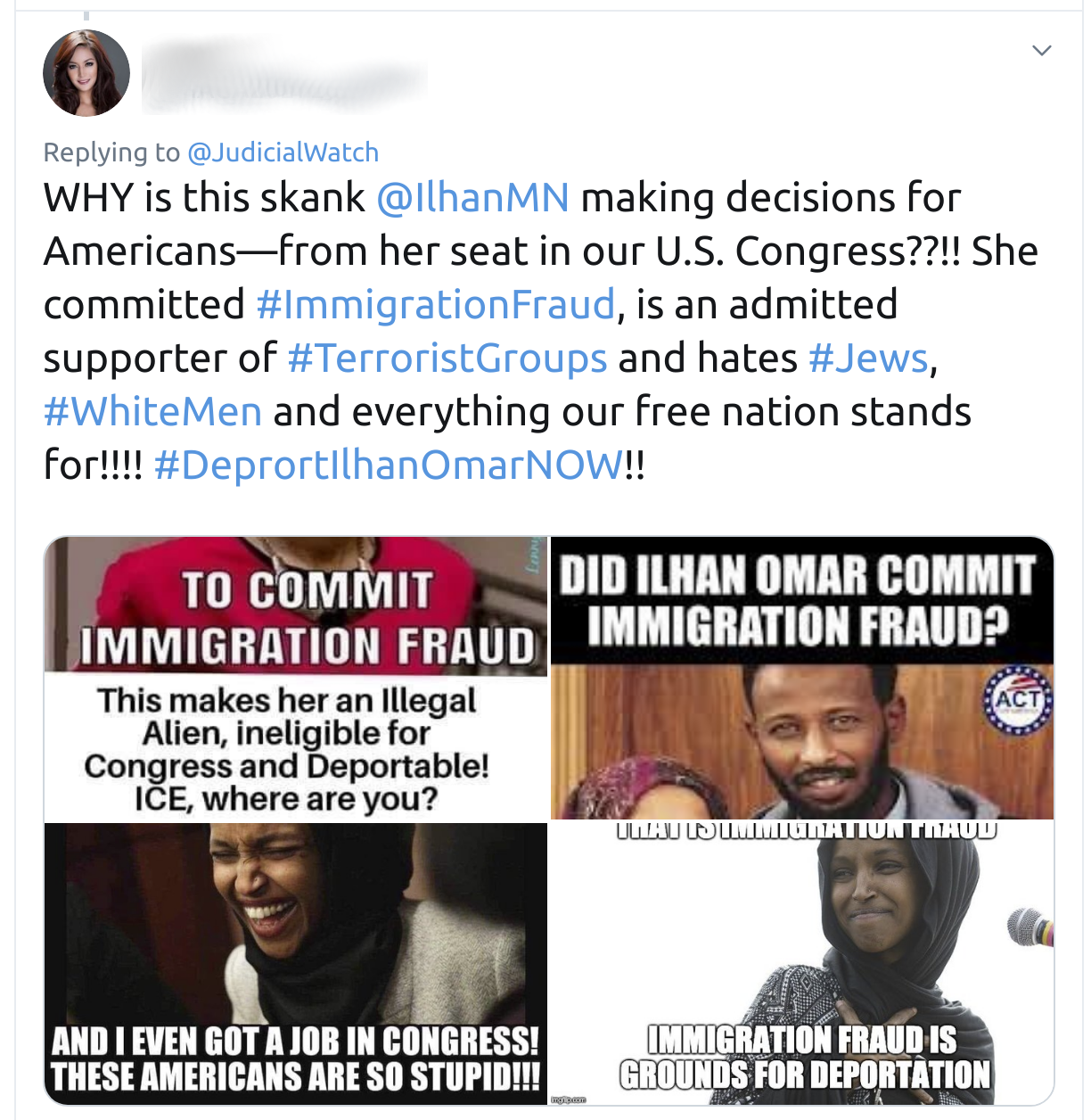 Post attacking Ilhan Omar