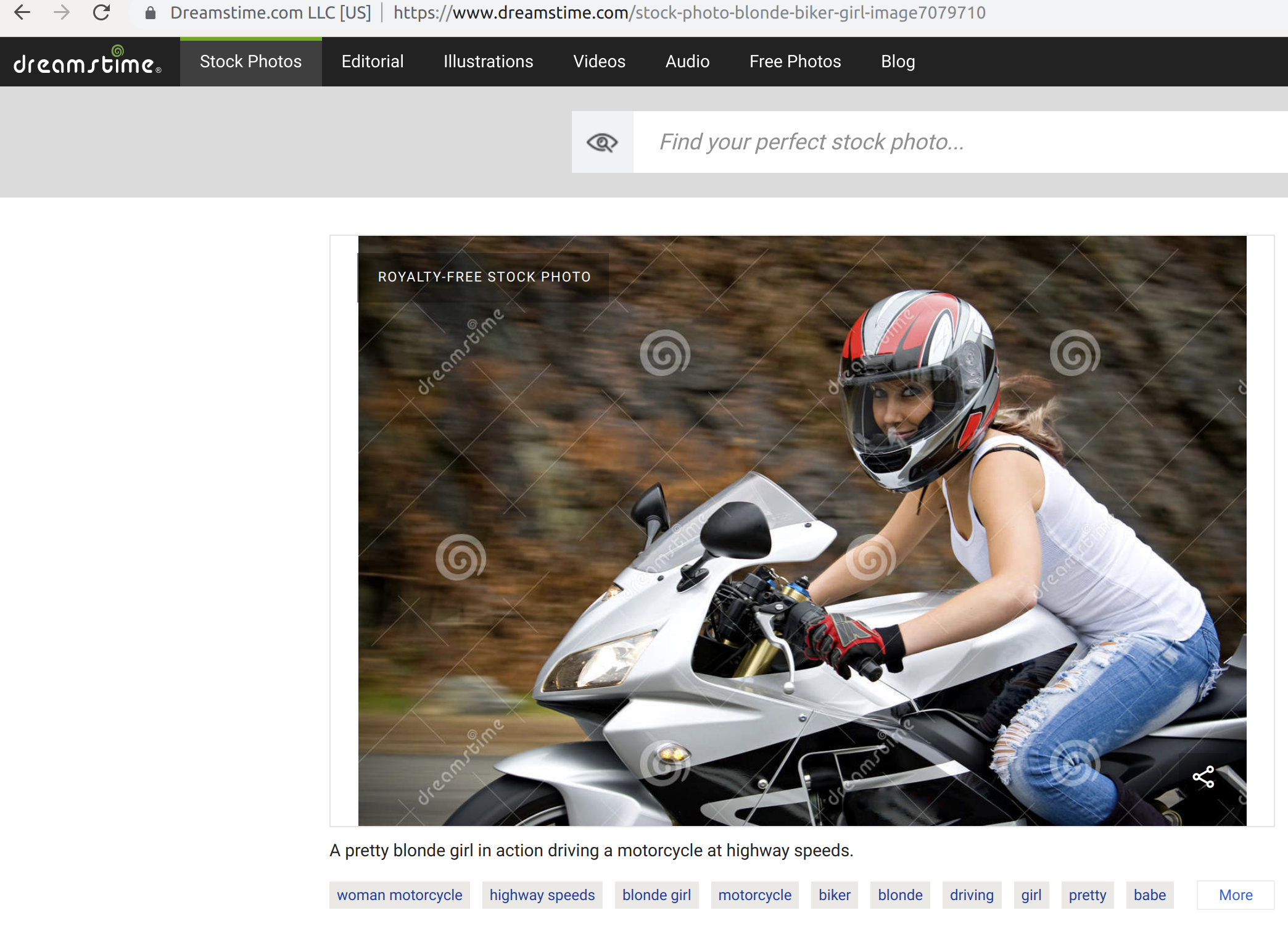 Stock photo - woman on motorcycle